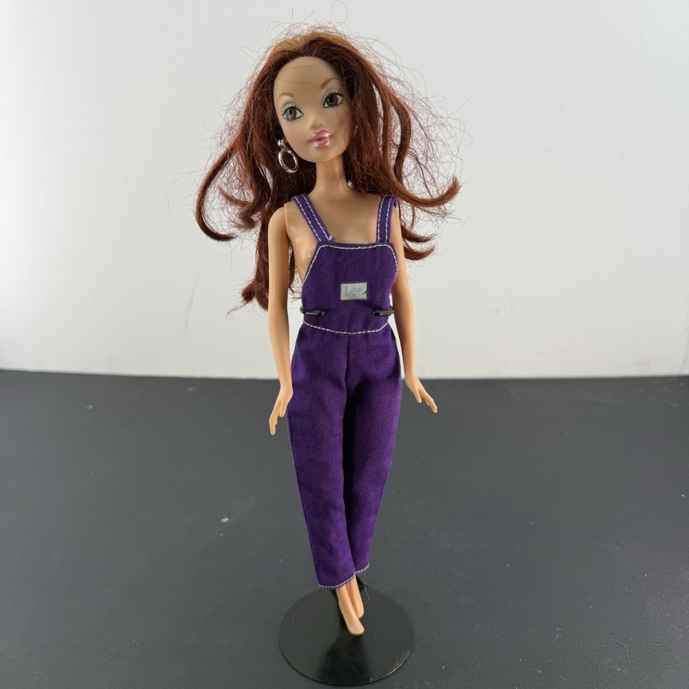 Mattel My Scene Chelsea Doll Redhead Redressed Purple Lee Overalls Y2K